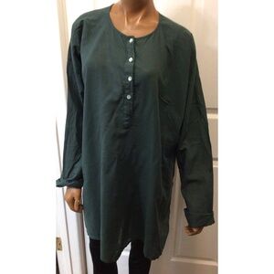 Auntie Oti Cotton Long Sleeve Top Blouse O/S